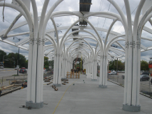 BoxBolts used on splice connection on train platform structure