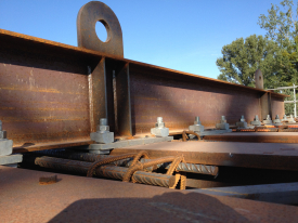 Pad Eye lifting beams for replacing steel deck on railway bridge structure